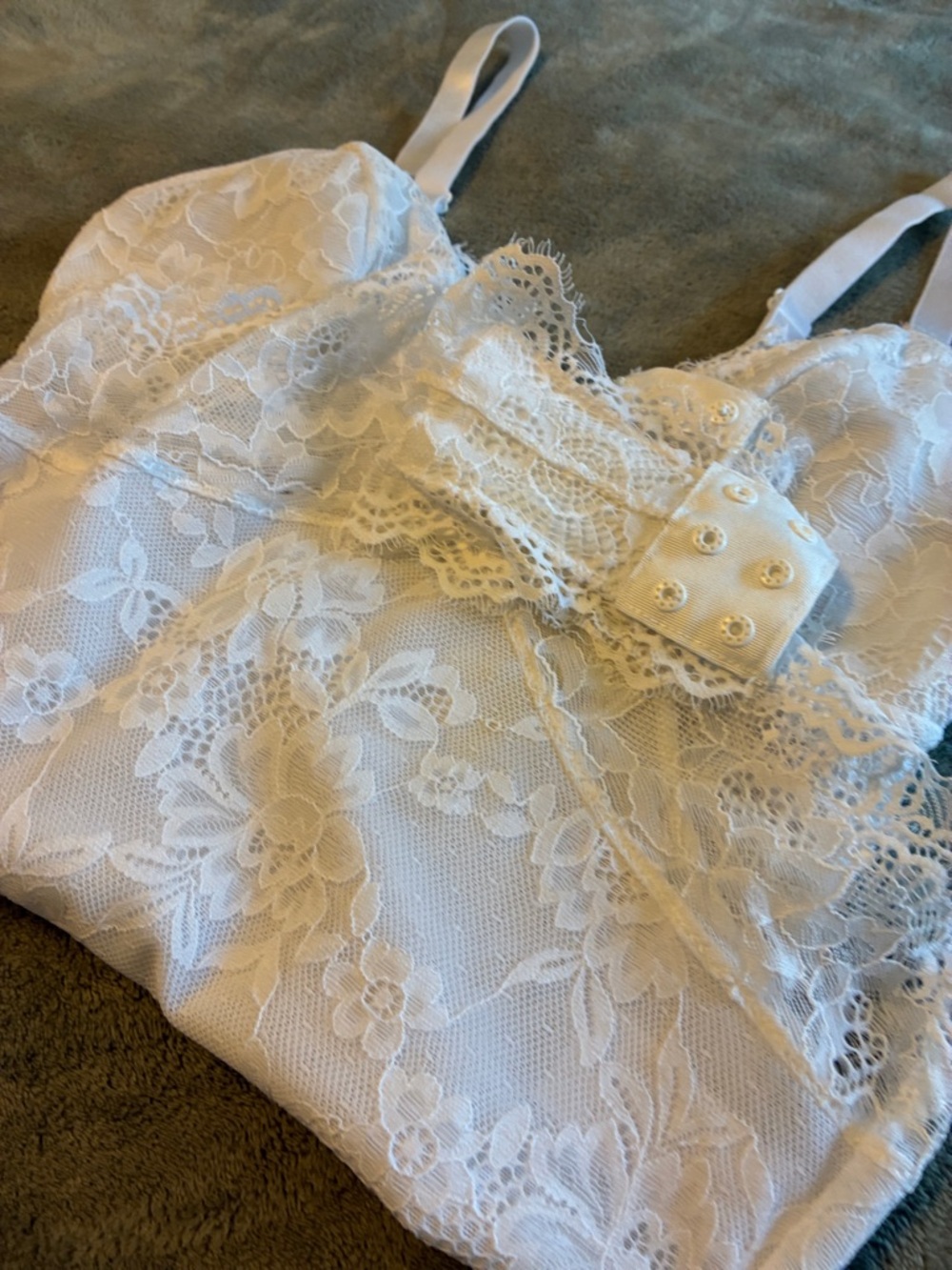 Last Chance- Women's White Lace Bodysuit Intimate - Picture 11 of 13